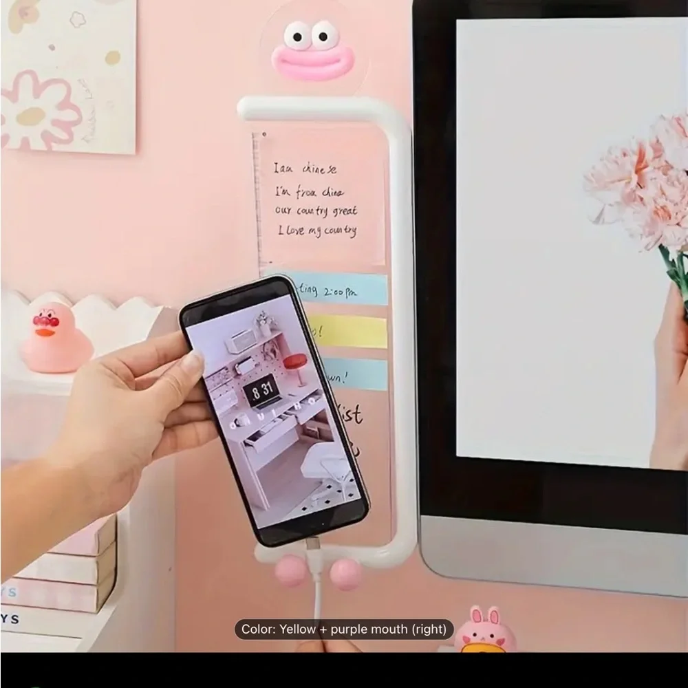 Blue and Pink Phone Holder with Notepad